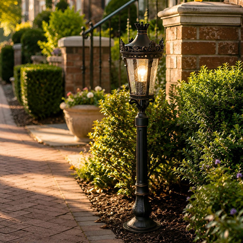 Classic Vintage European Lantern Pathway Bollard Light - Glimvale