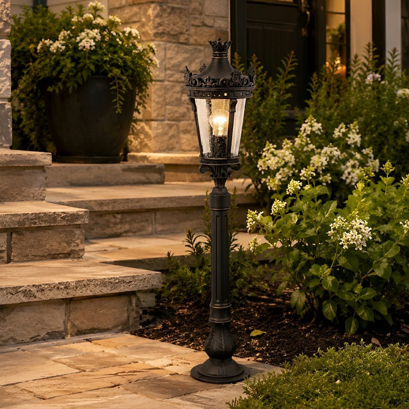 Classic Vintage European Lantern Pathway Bollard Light - Glimvale