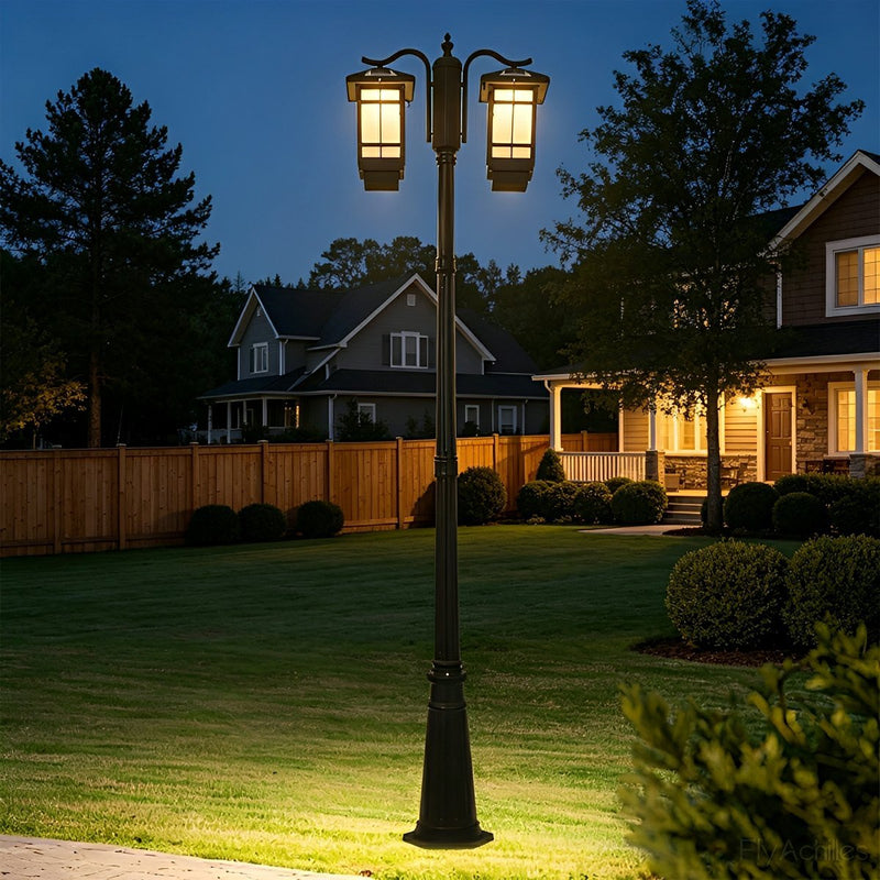Classic Waterproof Black Outdoor Pole Lights LED Street Lamp - Glimvale
