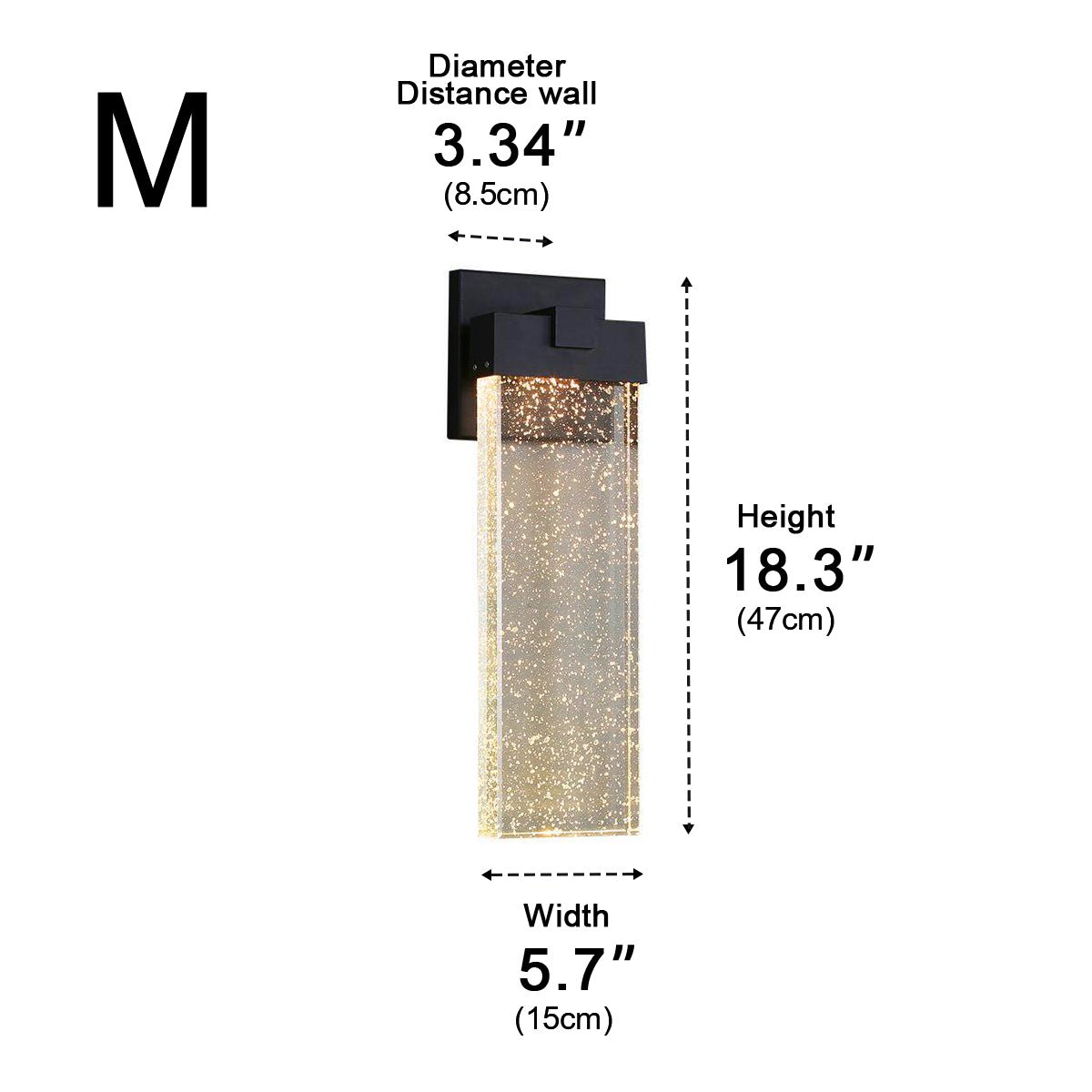 Dimmable Modern Crystal Bubble Waterproof LED Outdoor Wall Light - Glimvale