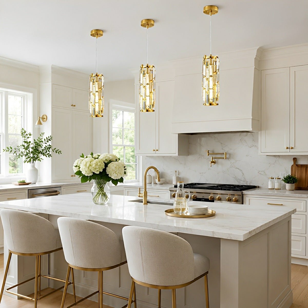 Dimmable Vintage Industrial Crystal Glass Pendant Light Ceiling Light - Glimvale