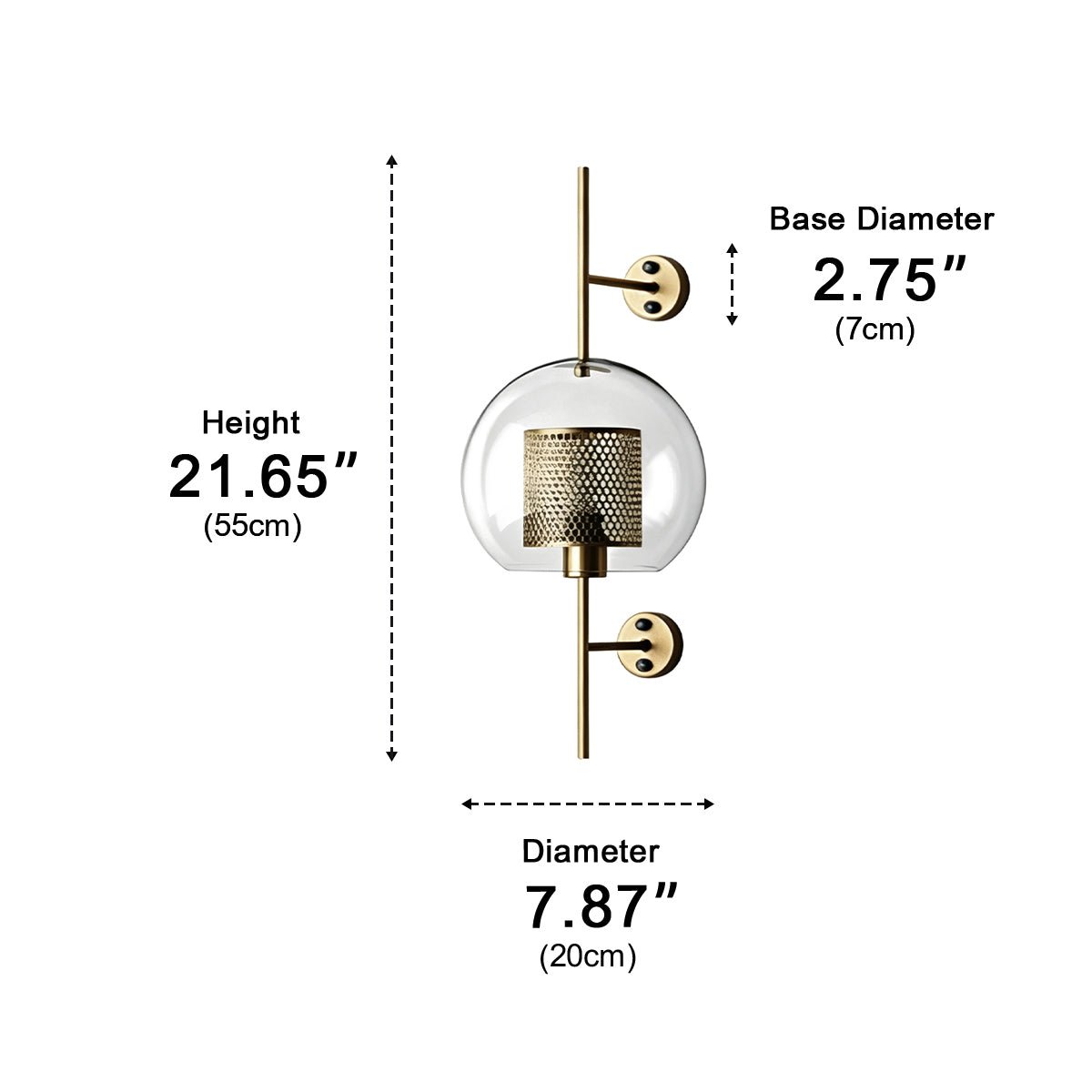 Dimmable Vintage Industrial Glass Globe LED Wall Sconces - Glimvale