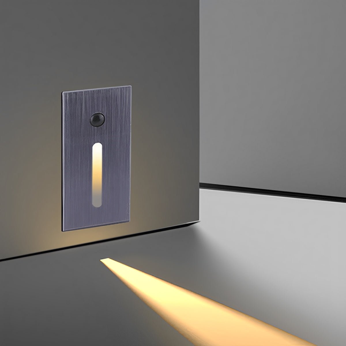 Indoor Minimalist Motion Sensor LED Recessed Stairway Wall Light - Glimvale