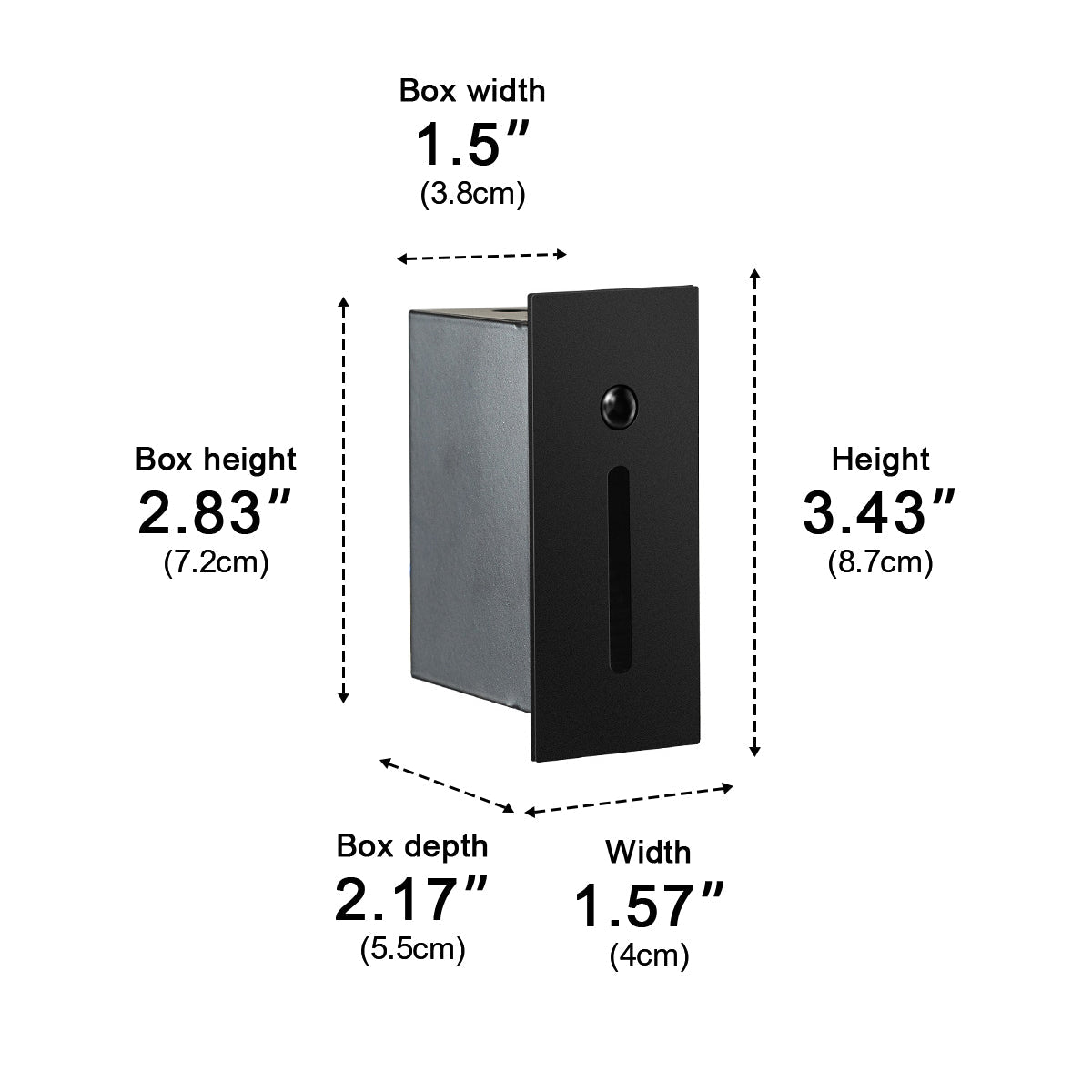 Indoor Minimalist Motion Sensor LED Recessed Stairway Wall Light - Glimvale
