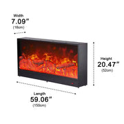 Modern 3D Simulated LED Flame Electric Fireplace Wall Heater - Glimvale