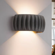 Modern Arc Cement Carve Up and Down LED Wall Sconces - Glimvale