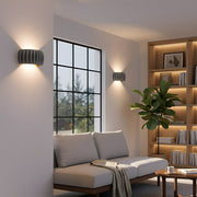 Modern Arc Concrete Carve Up and Down LED Wall Sconces - Glimvale