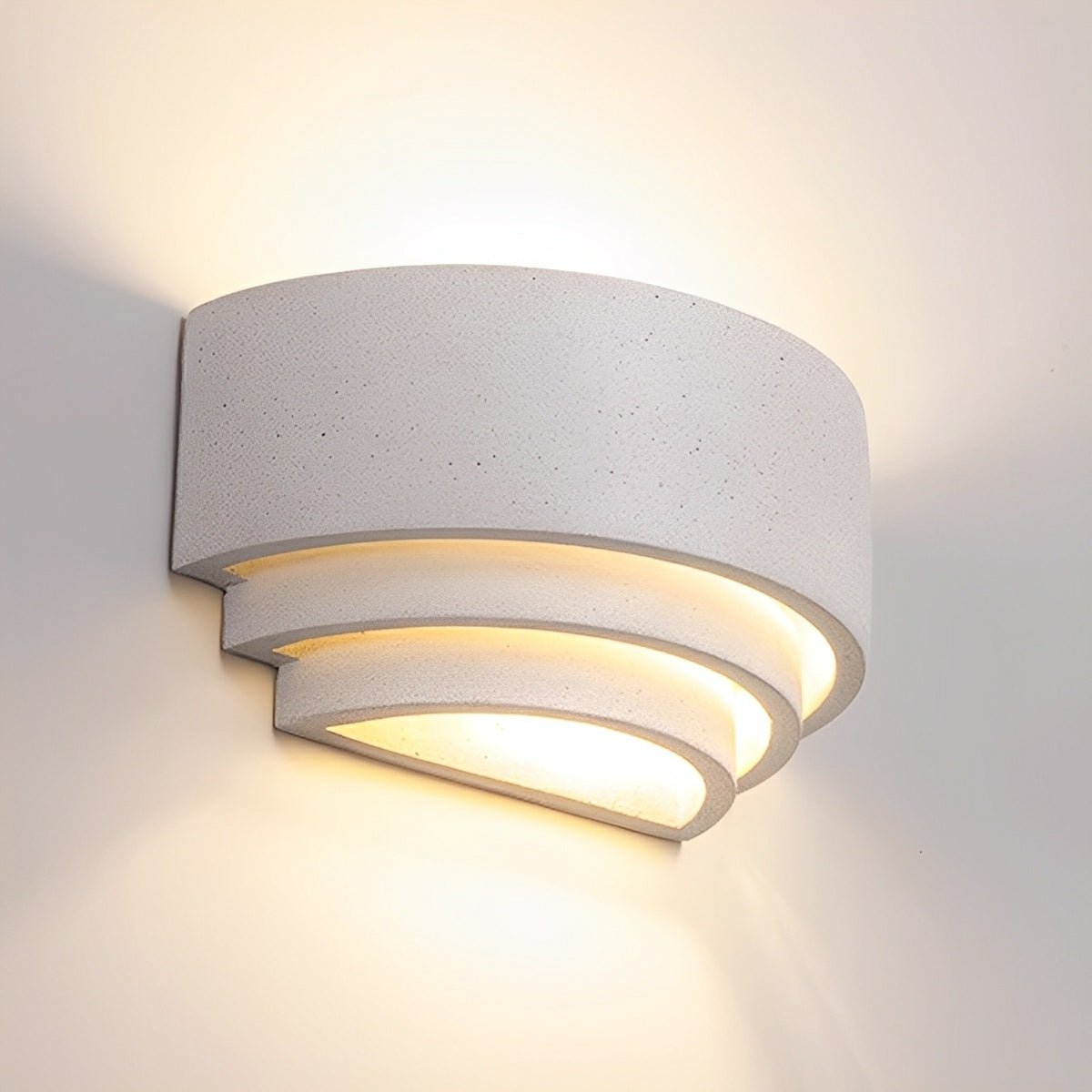 Modern Cement Tiered Up and Down LED Wall Sconces - Glimvale