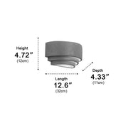 Modern Cement Tiered Up and Down LED Wall Sconces - Glimvale