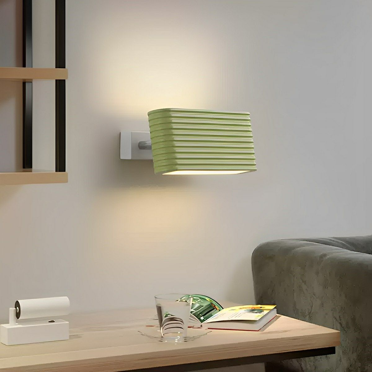 Modern Cream Style Solid Rectangular LED Indoor Wall Sconce - Glimvale