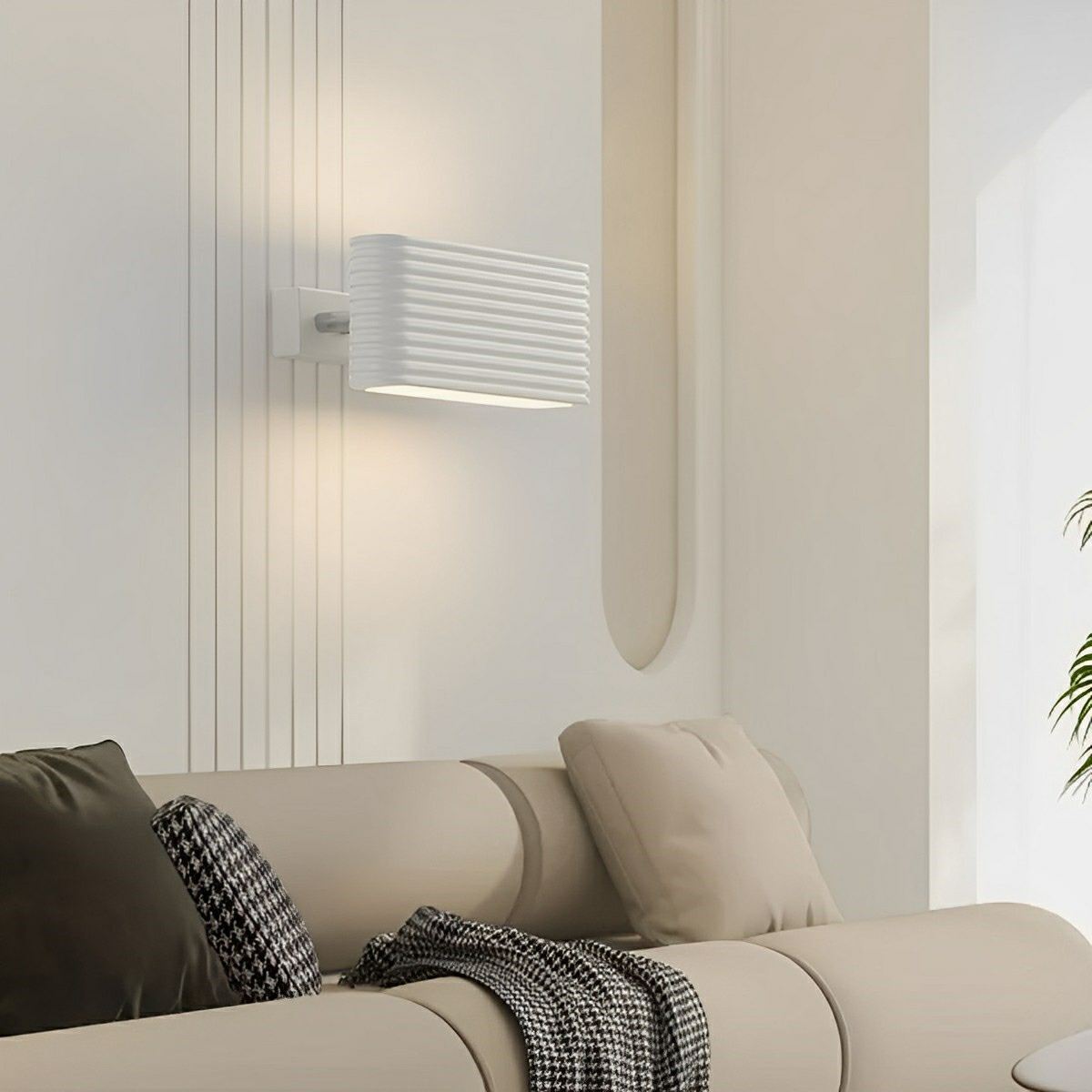 Modern Cream Style Solid Rectangular LED Indoor Wall Sconce - Glimvale