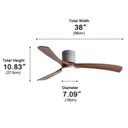 Modern Dimmable Ceiling Fan with Light - Glimvale