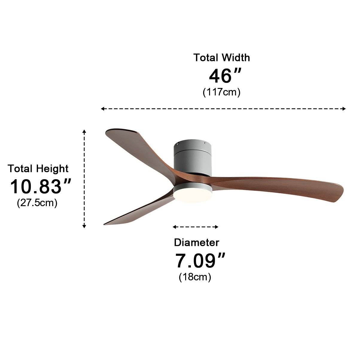 Modern Dimmable Ceiling Fan with Light - Glimvale