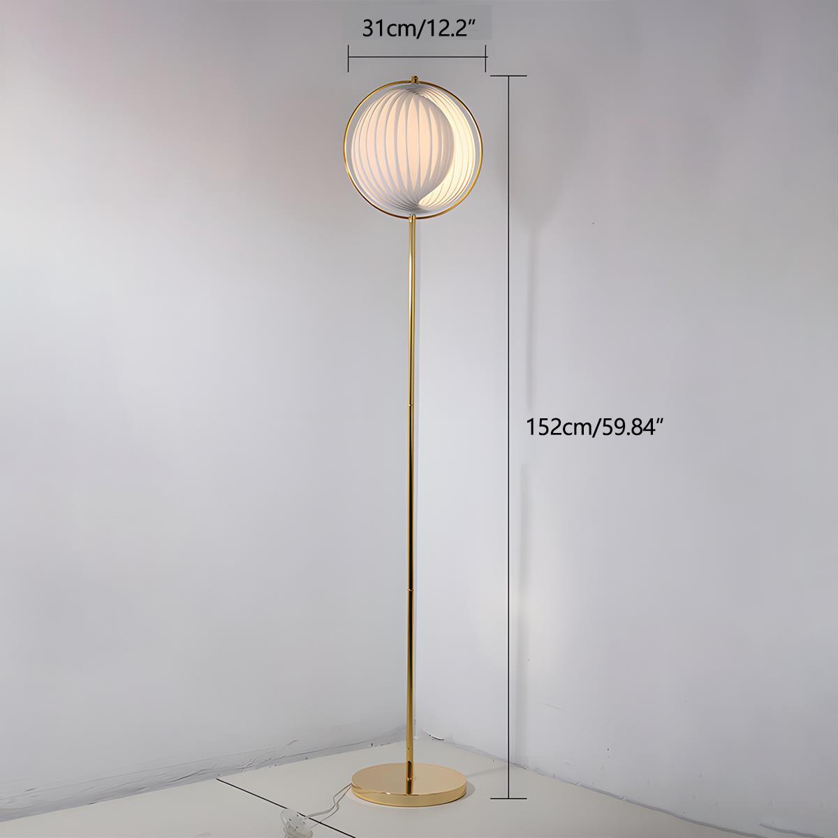 Modern Ins Pleated Blinds Globe LED Floor Lamp - Glimvale
