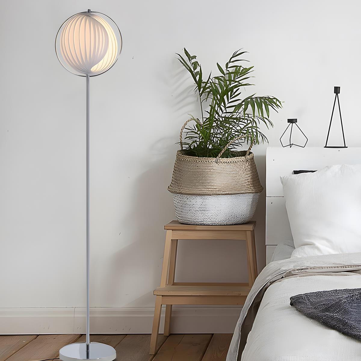 Modern Ins Pleated Blinds Globe LED Floor Lamp - Glimvale
