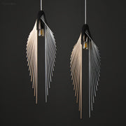 Modern Luxury Sculptural Feather LED Pendant Light - Glimvale