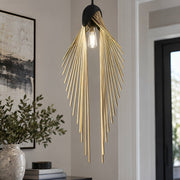 Modern Luxury Sculptural Feather LED Pendant Light - Glimvale