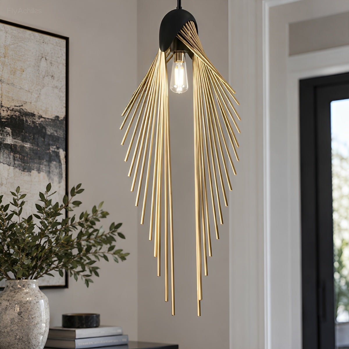 Modern Luxury Sculptural Feather LED Pendant Light - Glimvale