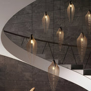 Modern Luxury Sculptural Feather LED Pendant Light - Glimvale
