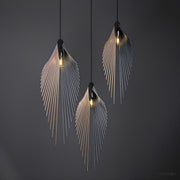 Modern Luxury Sculptural Feather LED Pendant Light - Glimvale