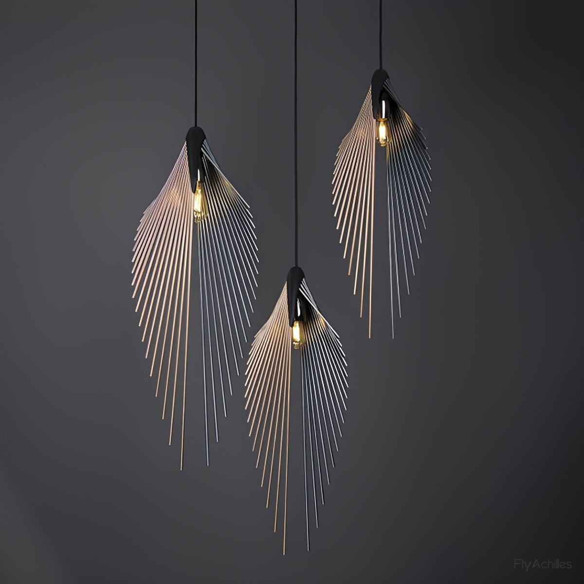 Modern Luxury Sculptural Feather LED Pendant Light - Glimvale
