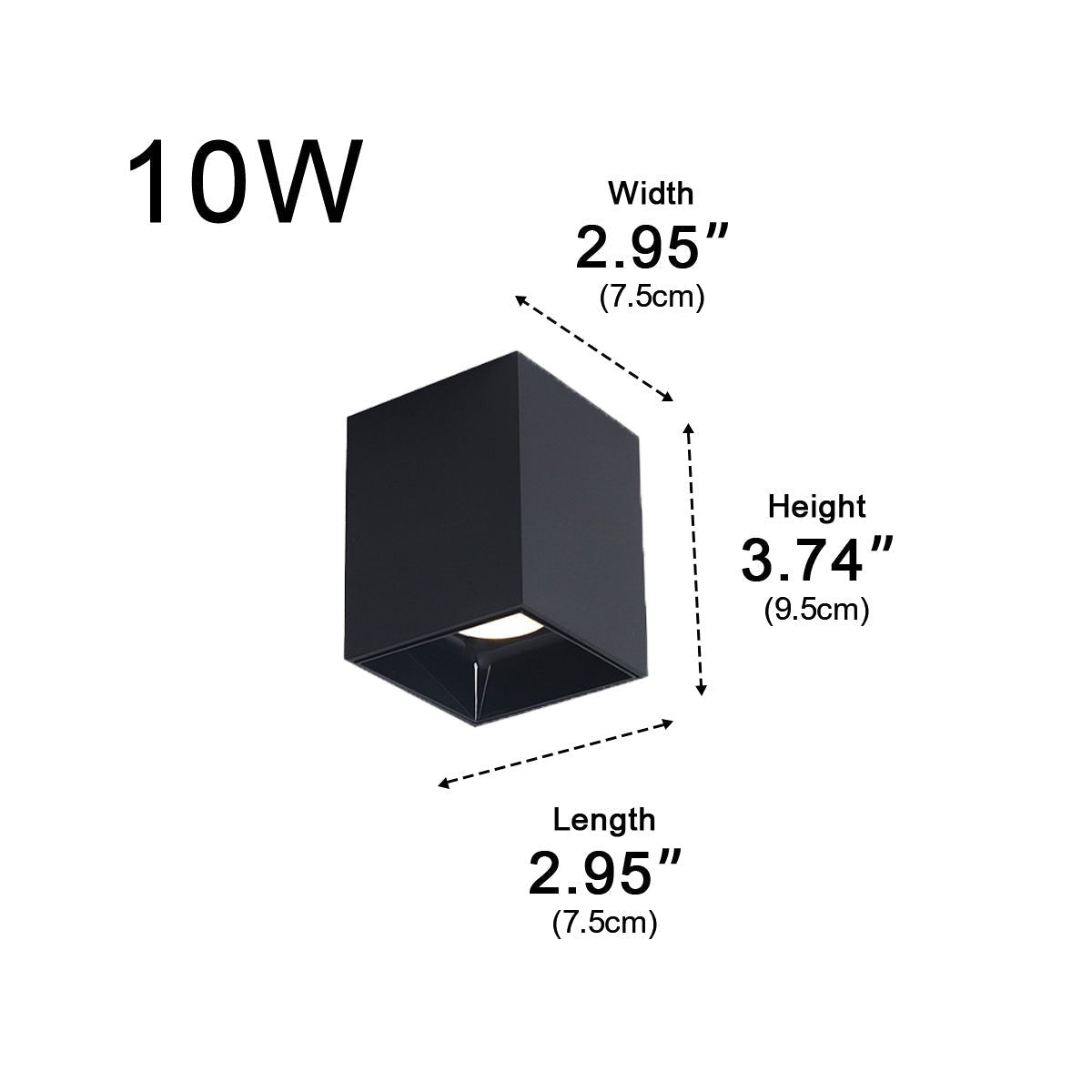 Modern Minimalist Aluminum Square COB Ceiling Spot Light - Glimvale
