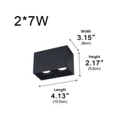 Modern Minimalist Aluminum Square COB Ceiling Spot Light - Glimvale