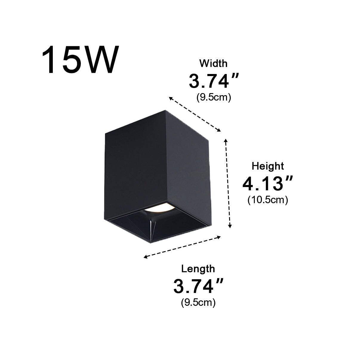 Modern Minimalist Aluminum Square COB Ceiling Spot Light - Glimvale