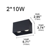 Modern Minimalist Aluminum Square COB Ceiling Spot Light - Glimvale