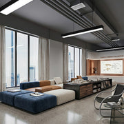 Modern Minimalist Black LED Recessed Hanging Linear Light