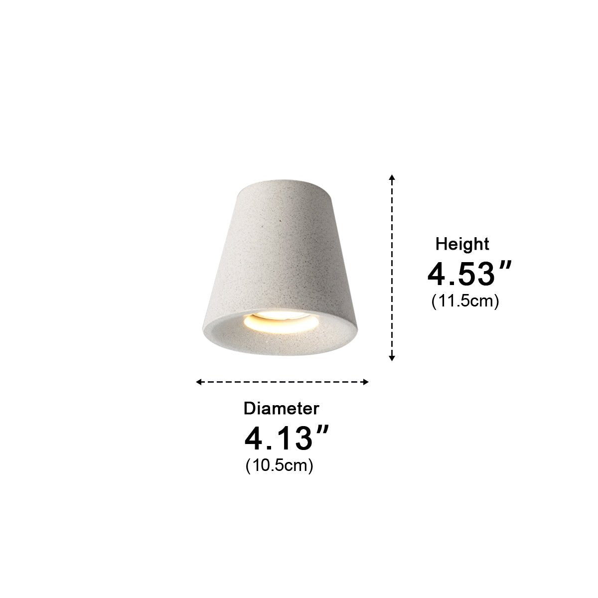Modern Minimalist Cone - Shaped Cement LED Ceiling Lights - Glimvale
