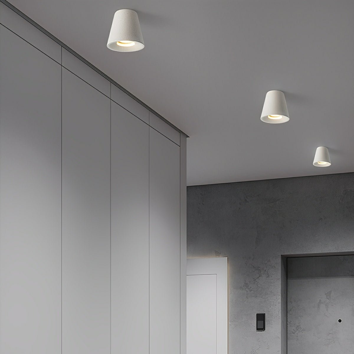 Modern Minimalist Cone - Shaped Cement LED Ceiling Lights - Glimvale