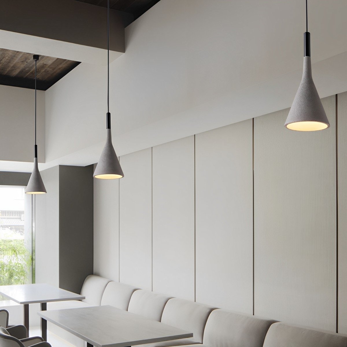 Modern Minimalist Funnel Indoor Cement Bar LED Pendant Lights - Glimvale