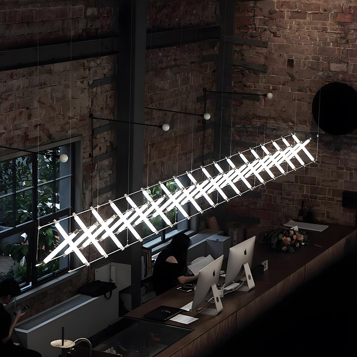 Modern Minimalist Glass Fishbone Light Combination Bar Pendant Lights - Glimvale