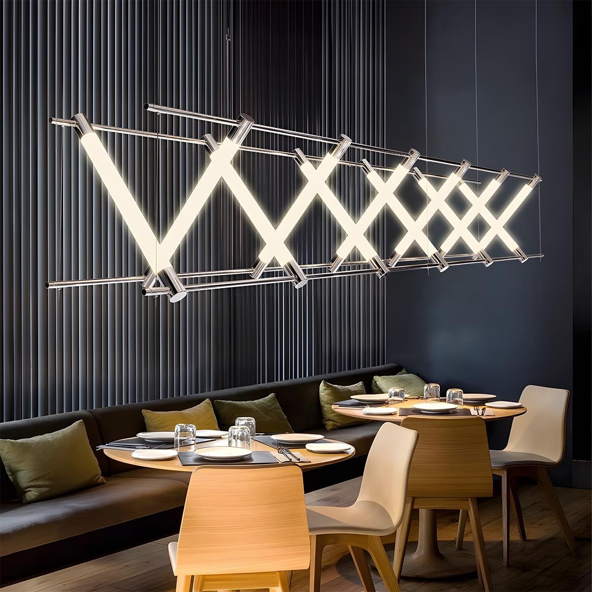 Modern Minimalist Glass Fishbone Light Combination Bar Pendant Lights - Glimvale