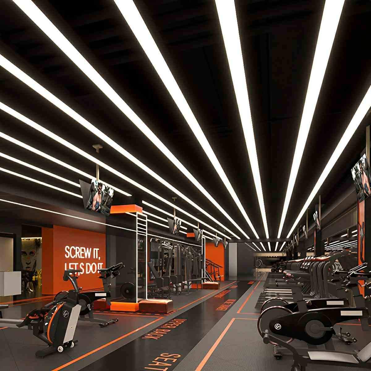 Modern Minimalist LED Long Strip Office Pendant Lights - Glimvale