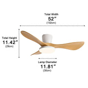 Modern Minimalist Sculptural DC Motor Reverse Ceiling Fan with Light - Glimvale