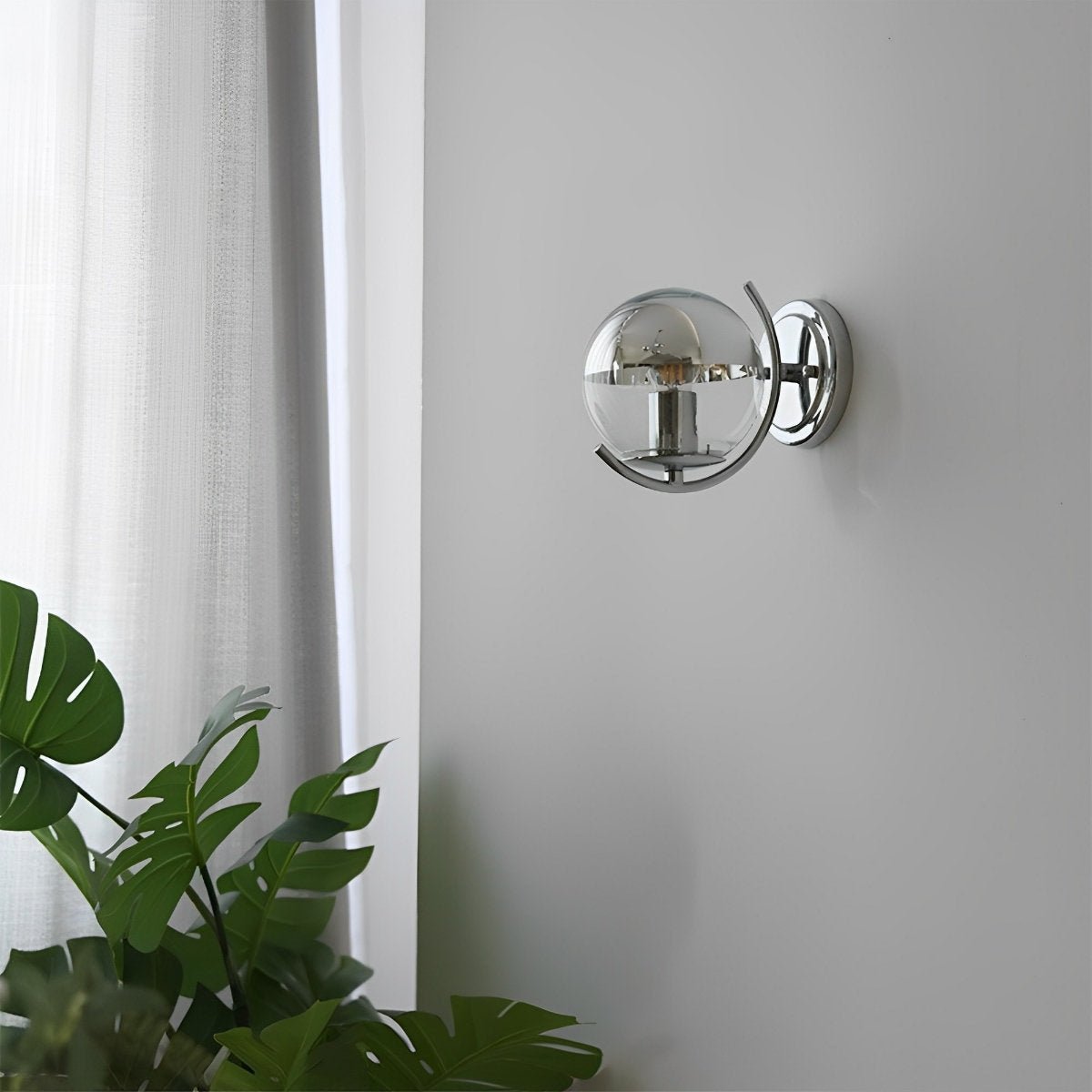Modern Minimalist Space age Silver Wall Sconces Lights - Glimvale