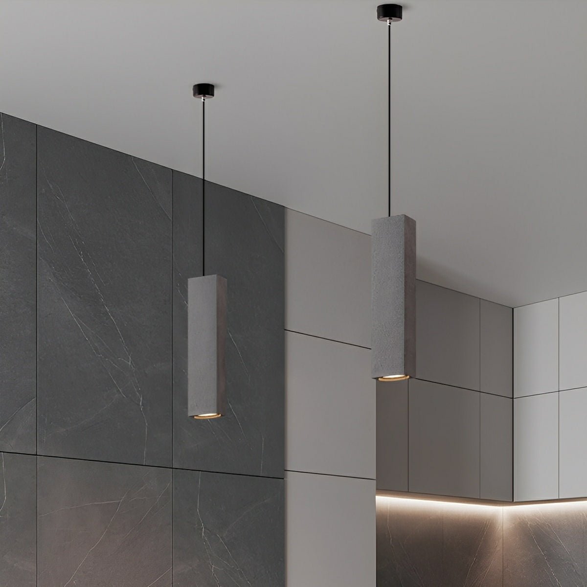 Modern Minimalist Square Cement LED Pendant Lights - Glimvale
