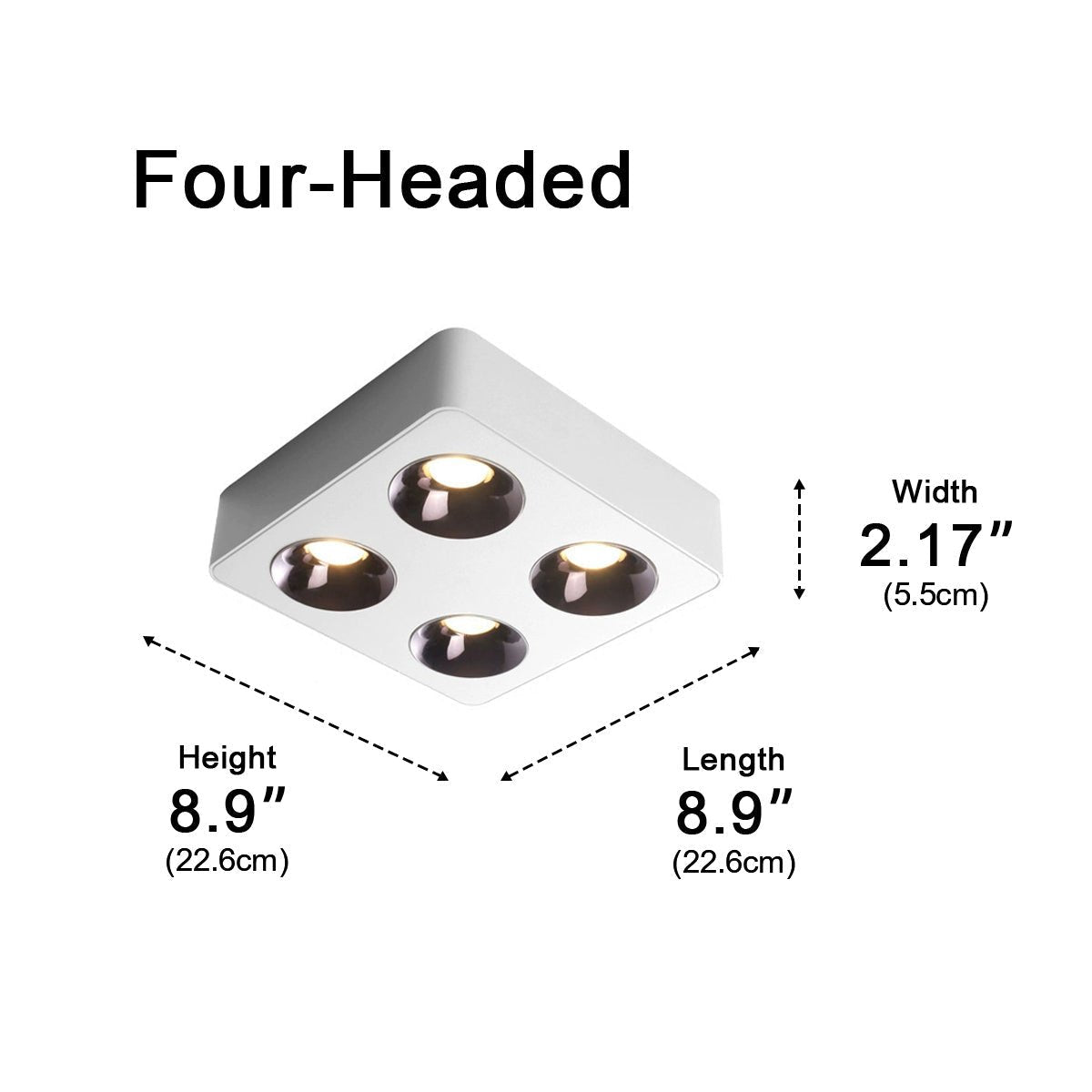 Modern Minimalist Square LED Indoor Ceiling Spot Light - Glimvale