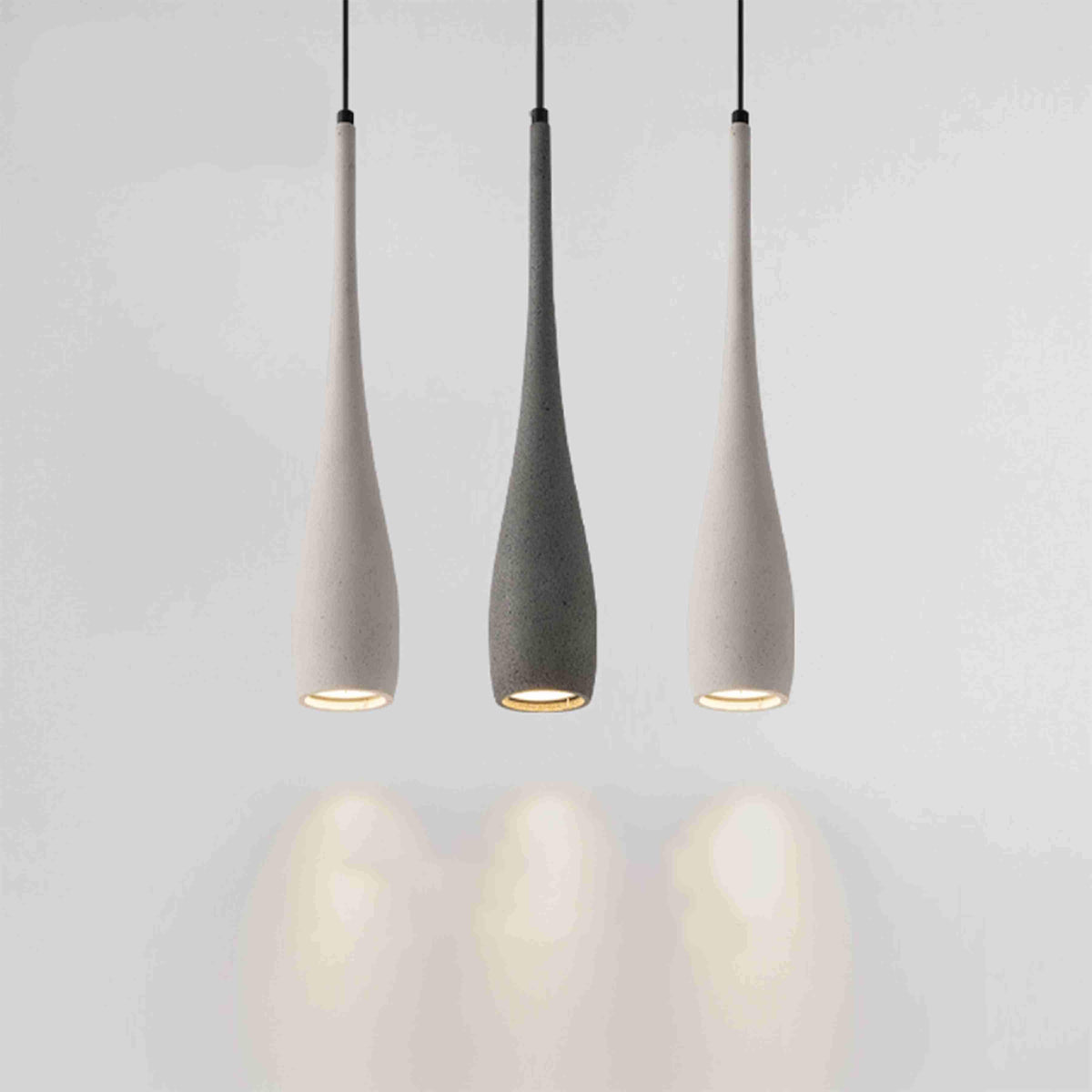 Modern Minimalist Water Drop Indoor Cement LED Pendant Lights - Glimvale