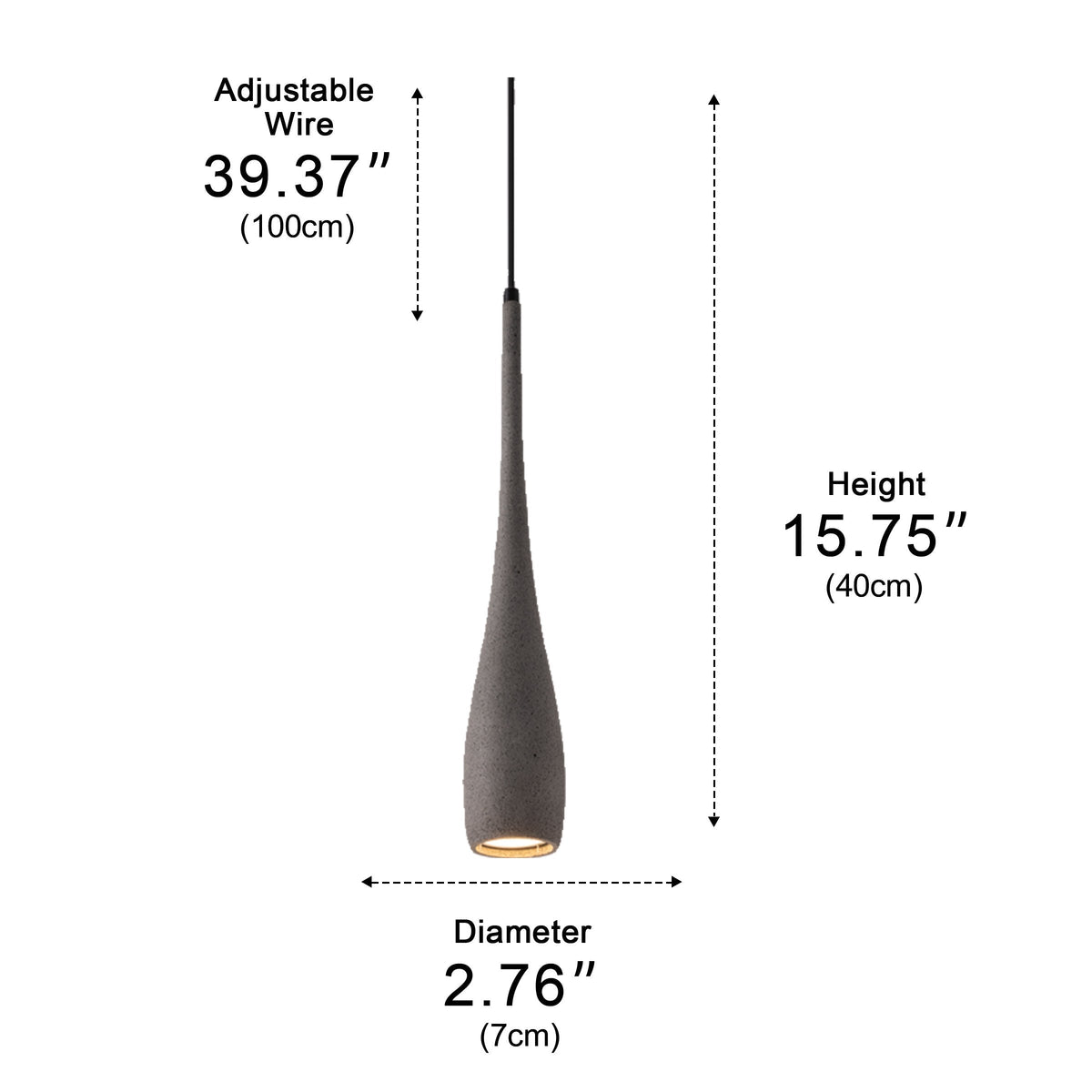 Modern Minimalist Water Drop Indoor Cement LED Pendant Lights - Glimvale