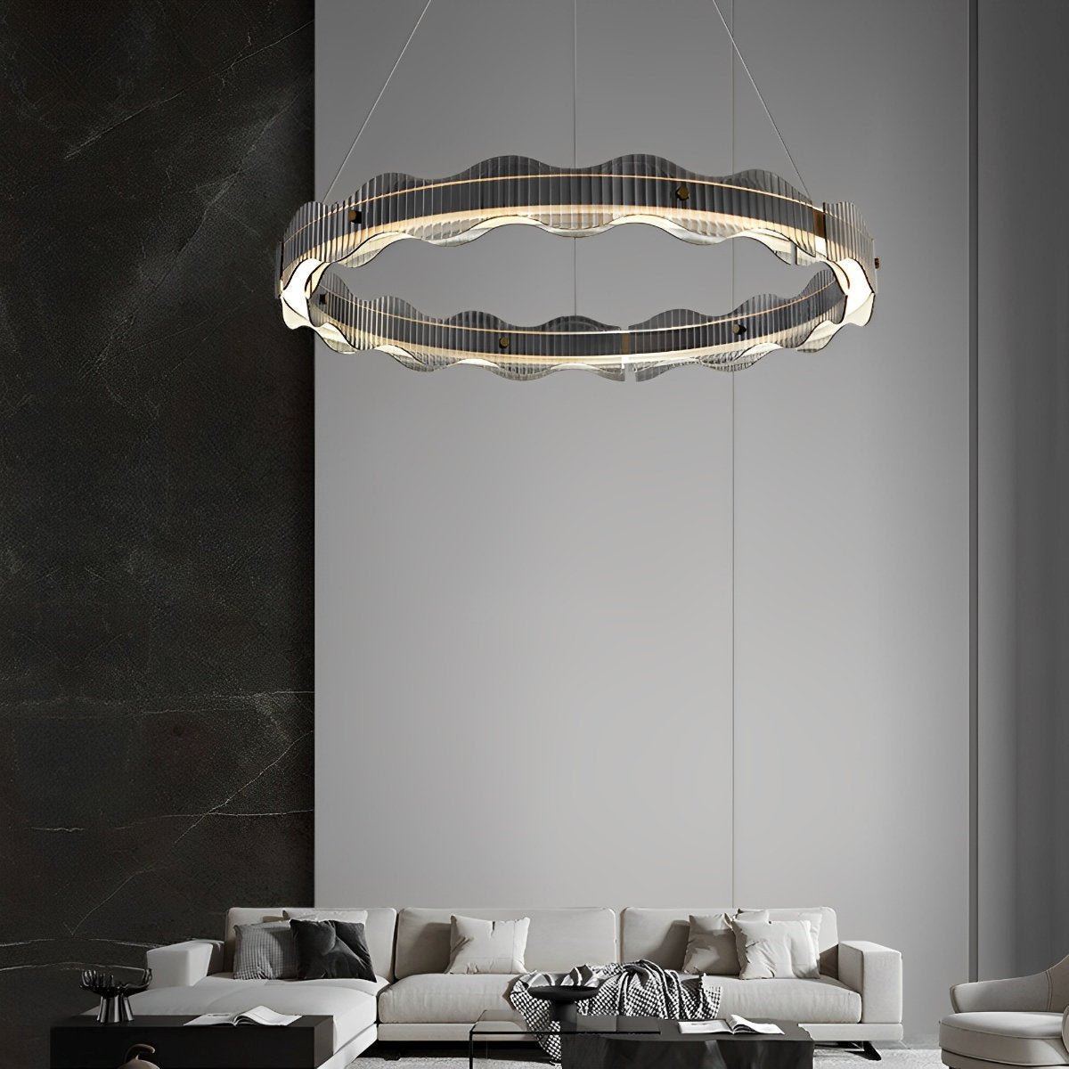 Modern Minimalist Water Wave Round Pendant Light - Glimvale