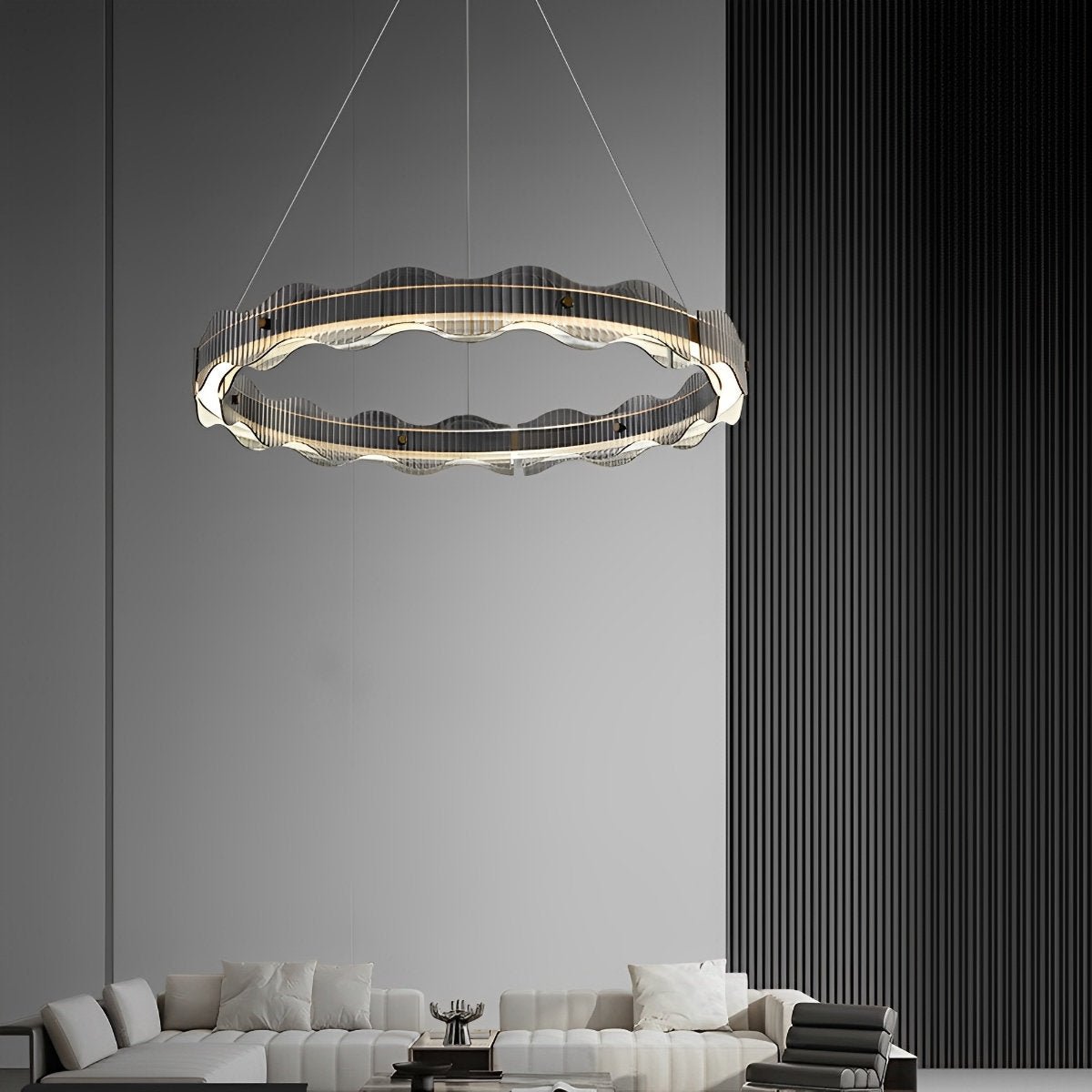 Modern Minimalist Water Wave Round Pendant Light - Glimvale