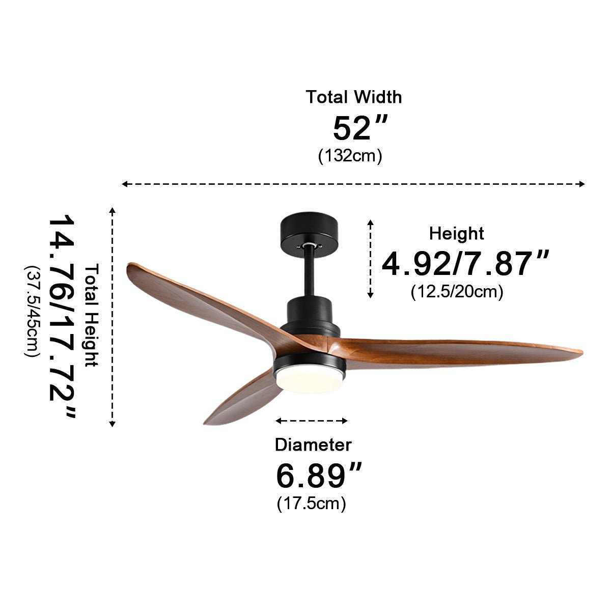 Modern Minimalist Wood DC Motor Reverse Ceiling Fan - Glimvale