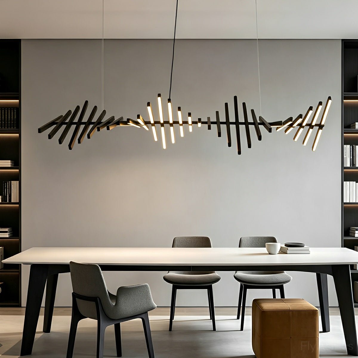Modern Nordic Waves Fishbone Fish Skeleton Dimming LED Pendant Light - Glimvale