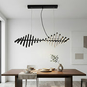 Modern Nordic Waves Fishbone Fish Skeleton Dimming LED Pendant Light - Glimvale