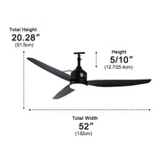 Modern Outdoor Dimmable DC Motor Reverse Frequency Ceiling Fan Light - Glimvale