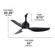 Modern Outdoor Dimmable DC Motor Reverse Frequency Ceiling Fan Light - Glimvale