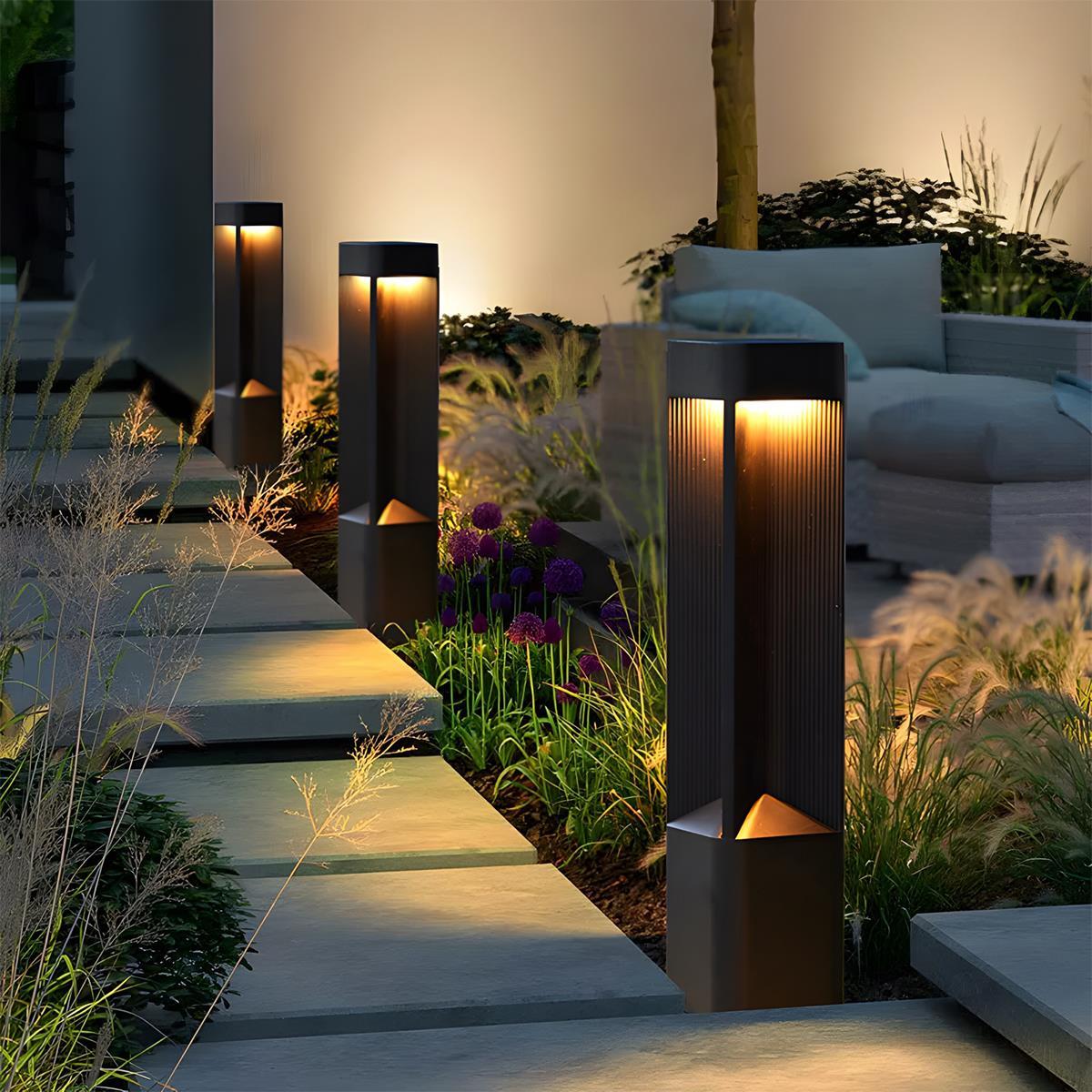 Modern Rectangular LED Outdoor Landscape Lighting - Glimvale